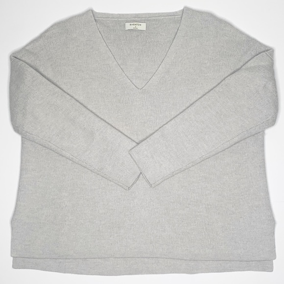 Aritzia Sweaters - Babaton Wool Drop Sleeve V-Neck Sweater Gray